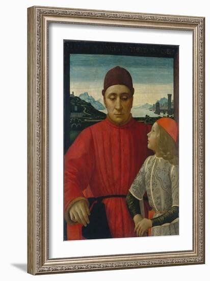 Francesco Sassetti and His Son Teodoro, c.1488-Domenico Ghirlandaio-Framed Giclee Print