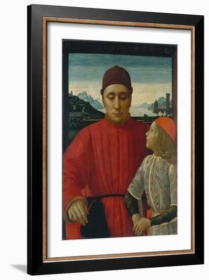 Francesco Sassetti and His Son Teodoro, c.1488-Domenico Ghirlandaio-Framed Giclee Print