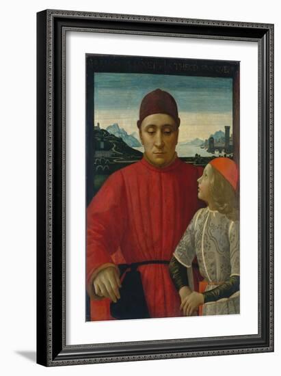 Francesco Sassetti and His Son Teodoro, c.1488-Domenico Ghirlandaio-Framed Giclee Print