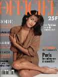 L'Officiel, December 1995 - Karen Mulder dans une Robe Yves Saint Laurent-Francesco Scavullo-Framed Art Print