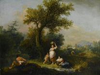 Landscape with a Waterfall, Italian Painting of 18th Century-Francesco Zuccarelli-Giclee Print