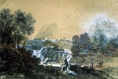 Landscape with a Waterfall, Italian Painting of 18th Century-Francesco Zuccarelli-Giclee Print