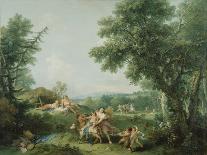 Landscape with a Waterfall, Italian Painting of 18th Century-Francesco Zuccarelli-Giclee Print