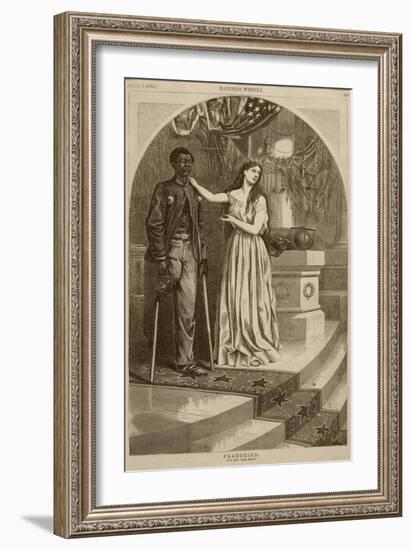 Franchise, from Harper's Weekly, August 5, 1865-Thomas Nast-Framed Giclee Print