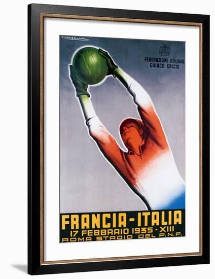 Francia-Italia Football, 1935-T^ Corbella-Framed Giclee Print