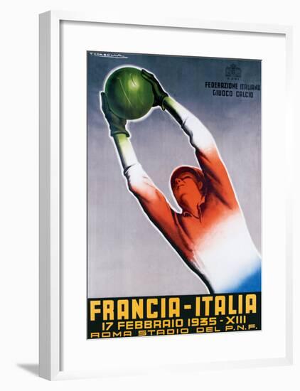 Francia-Italia Football, 1935-T^ Corbella-Framed Giclee Print