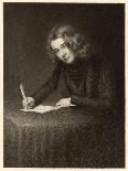 Charles Dickens English Writer Writing in 1842-Francis Alexander-Art Print