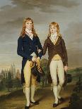 Portrait of Two Eton Schoolboys, Eton Chapel Beyond-Francis Alleyne-Framed Giclee Print