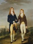 Portrait of Two Eton Schoolboys, Eton Chapel Beyond-Francis Alleyne-Framed Giclee Print