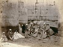 Group photograph in the Hall of Columns, Karnak, Egypt, 1862-Francis Bedford-Framed Giclee Print