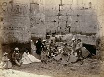 Group Photograph in the Hall of Columns, Karnak, Thebes, 1862-Francis Bedford-Photographic Print