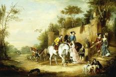 A Hawking Party Setting Out from the Steps of a Country House, 1828-Francis Calcraft Turner-Giclee Print