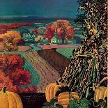 "Thanksgiving Harvest at Night,"November 1, 1945-Francis Chase-Framed Premier Image Canvas