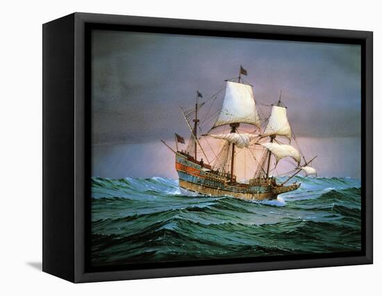 Francis Drake Sailed His Ship Golden Hind into History-null-Framed Premier Image Canvas
