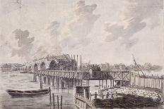 Construction of Blackfriars Bridge, C1762-Francis Grose-Giclee Print