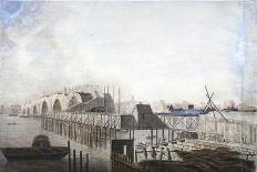 Construction of Blackfriars Bridge, C1762-Francis Grose-Giclee Print