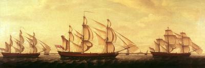 Three Hudson Bay Ships in the Thames-Francis Holman-Giclee Print