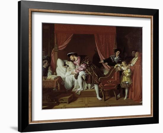 Francis I Collects the Last Breath of Leonardo Da Vinci-Jean-Auguste-Dominique Ingres-Framed Art Print