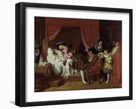 Francis I Collects the Last Breath of Leonardo Da Vinci-Jean-Auguste-Dominique Ingres-Framed Art Print