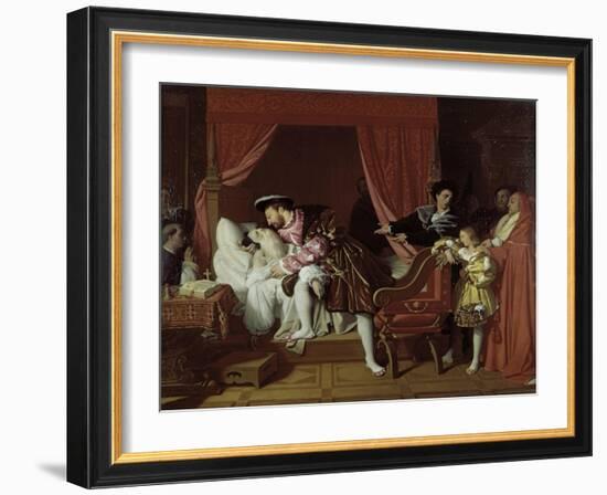 Francis I Collects the Last Breath of Leonardo Da Vinci-Jean-Auguste-Dominique Ingres-Framed Art Print