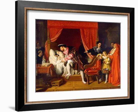Francis I Receives the Last Breaths of Leonardo Da Vinci-Jean-Auguste-Dominique Ingres-Framed Giclee Print
