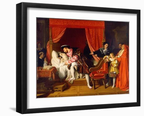 Francis I Receives the Last Breaths of Leonardo Da Vinci-Jean-Auguste-Dominique Ingres-Framed Giclee Print