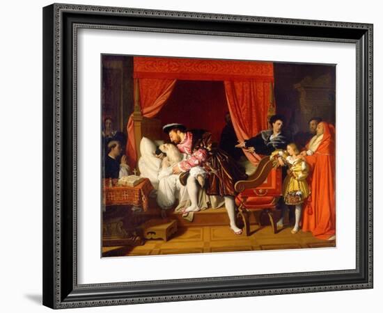 Francis I Receives the Last Breaths of Leonardo Da Vinci-Jean-Auguste-Dominique Ingres-Framed Giclee Print