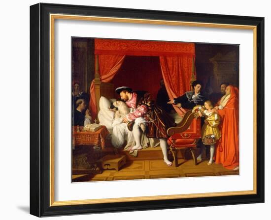 Francis I Receives the Last Breaths of Leonardo Da Vinci-Jean-Auguste-Dominique Ingres-Framed Giclee Print