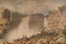 Figures by a Waterfall, 1825-Francis Nicholson-Framed Giclee Print