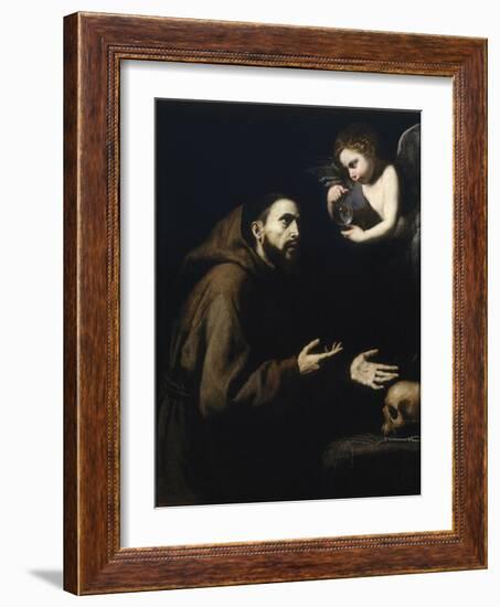 Francis of Assisi and the Angel with the Water Bottle, 1636-1637-José de Ribera-Framed Giclee Print