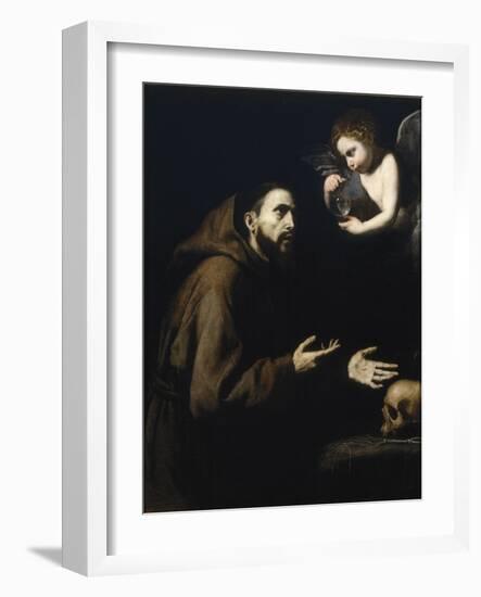 Francis of Assisi and the Angel with the Water Bottle, 1636-1637-José de Ribera-Framed Giclee Print