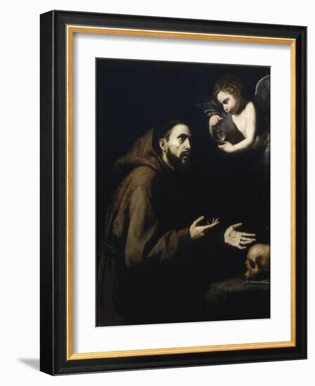 Francis of Assisi and the Angel with the Water Bottle, 1636-1637-José de Ribera-Framed Giclee Print