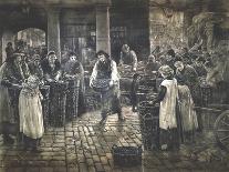 Covent Garden Scene - Women Workers Standing, C1862-1935-Francis William Lawson-Framed Giclee Print