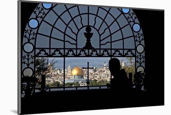 Franciscan Basilica of Dominus Flevit, View of the Old City, Jerusalem, Israel-David Noyes-Mounted Photographic Print