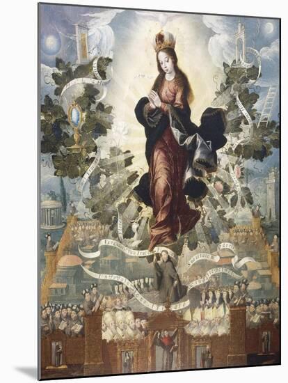 Franciscan Exaltation of Immaculate Conception, 1637, Basilio De Salazar-null-Mounted Giclee Print