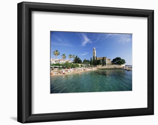 Franciscan Monastery and Beach, Hvar Town, Hvar Island, Dalmatia, Croatia-Gavin Hellier-Framed Photographic Print