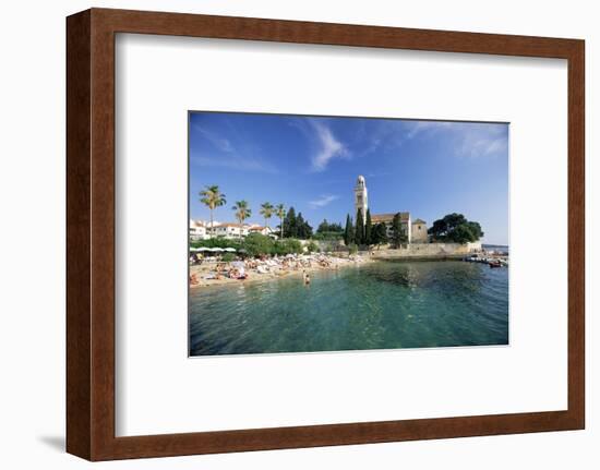 Franciscan Monastery and Beach, Hvar Town, Hvar Island, Dalmatia, Croatia-Gavin Hellier-Framed Photographic Print