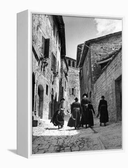 Franciscan Monks Walking Up the Via Porta Perlicinin-Alfred Eisenstaedt-Framed Premier Image Canvas