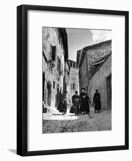 Franciscan Monks Walking Up the Via Porta Perlicinin-Alfred Eisenstaedt-Framed Photographic Print