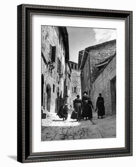 Franciscan Monks Walking Up the Via Porta Perlicinin-Alfred Eisenstaedt-Framed Photographic Print