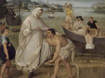 Saint Pierre Nolasque s'embarque pour ramener les captifs des Maures-Francisco Pacheco-Framed Premier Image Canvas