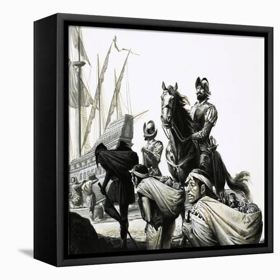 Francisco Pizarro and His Conquistadors-Severino Baraldi-Framed Premier Image Canvas