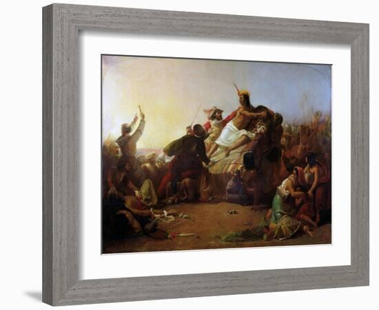 Francisco Pizarro Seizing the Inca of Peru by John Everett Millais-John Everett Millais-Framed Giclee Print