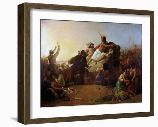 Francisco Pizarro Seizing the Inca of Peru by John Everett Millais-John Everett Millais-Framed Giclee Print