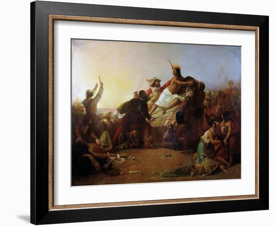 Francisco Pizarro Seizing the Inca of Peru by John Everett Millais-John Everett Millais-Framed Giclee Print