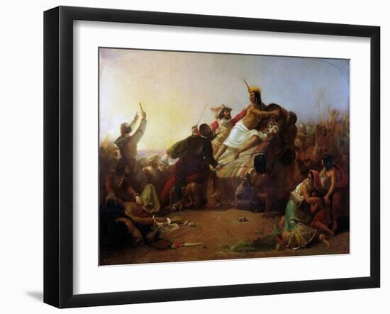 Francisco Pizarro Seizing the Inca of Peru by John Everett Millais-John Everett Millais-Framed Giclee Print