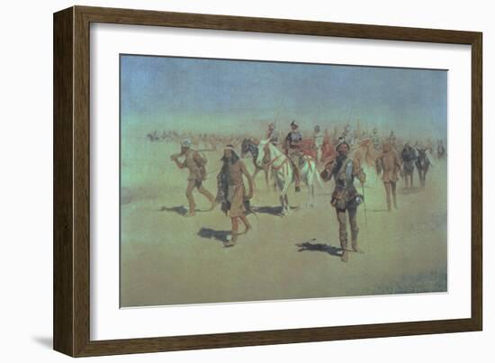 Francisco Vasquez De Coronado Making His Way Across New Mexico, from "The Great American Explorers"-Frederic Sackrider Remington-Framed Giclee Print