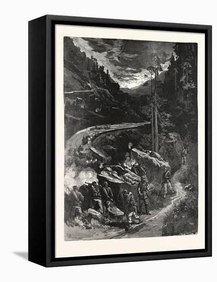 Franco-Prussian War: Franctireur, in the Mountain Passes Raiding a German Wagon Train, France-null-Framed Premier Image Canvas