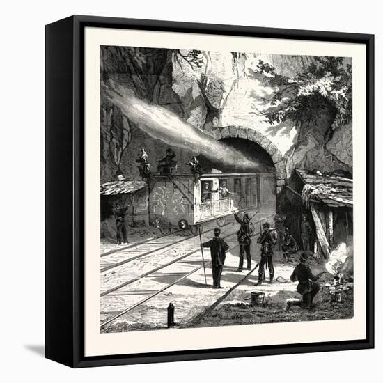 Franco-Prussian War: Guarding the Railway Tunnel Near Saarburg by North German Landwehr, Germany-null-Framed Premier Image Canvas