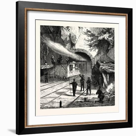 Franco-Prussian War: Guarding the Railway Tunnel Near Saarburg by North German Landwehr, Germany-null-Framed Giclee Print